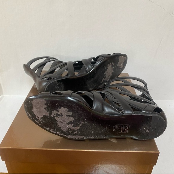 GUCCI WOMEN'S SANDALS GLADIATOR LEATHER ZIP-UPS (GGW2602) Lifford Nero 38.5 - Picture 10 of 13